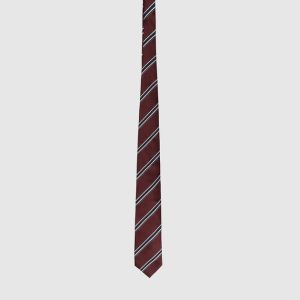 Brunello Cucinelli Krawatte – diagonal, Streifenmuster, Print, Bordeauxrot, Herren