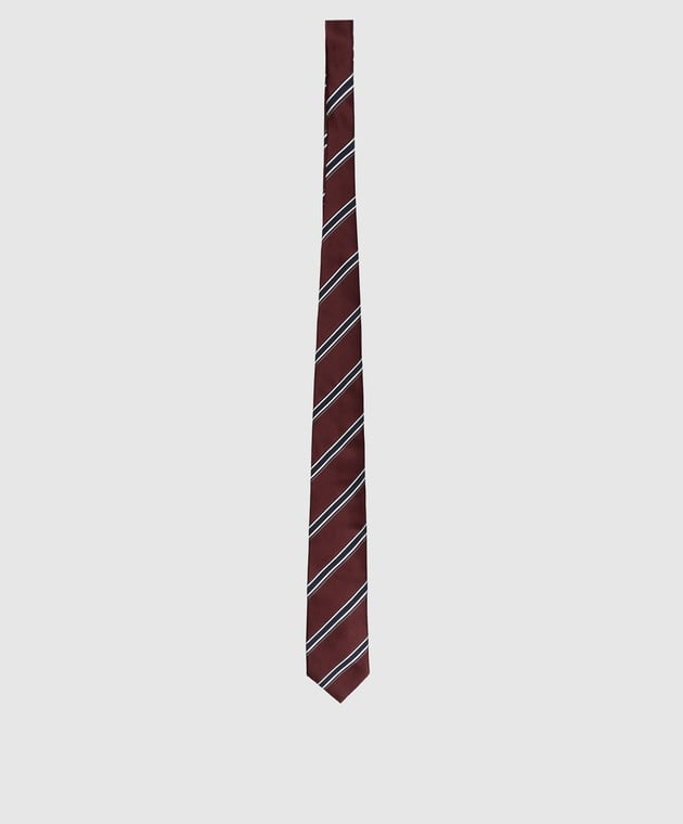 Brunello Cucinelli Krawatte – diagonal, Streifenmuster, Print, Bordeauxrot, Herren