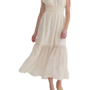 Midikleid – strukturiert, Elfenbein