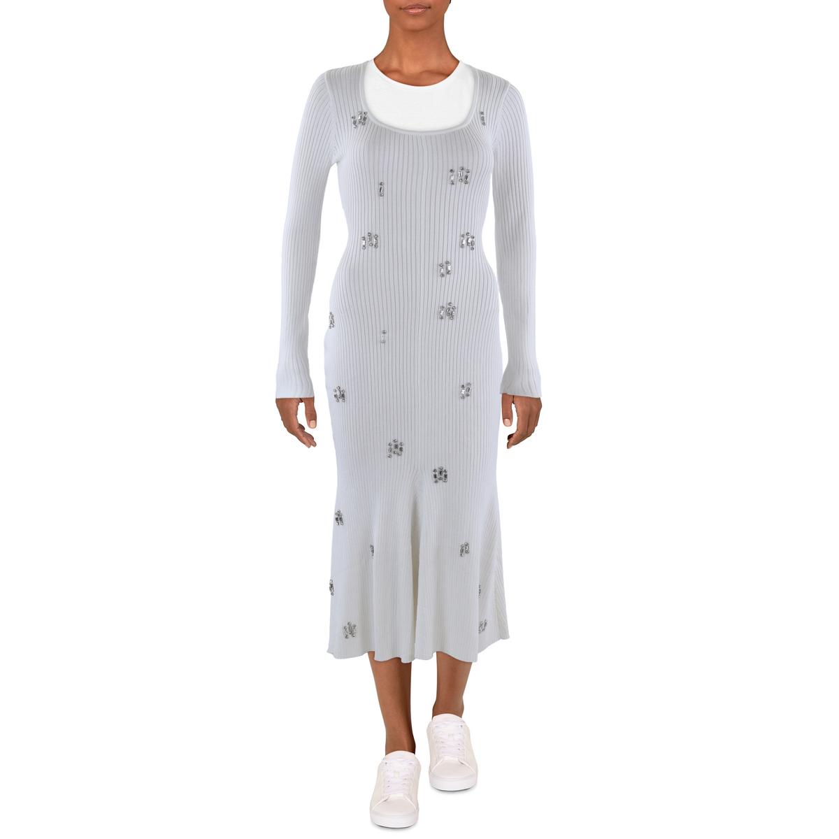 Geripptes Strickkleid mit Strass für Jugendliche