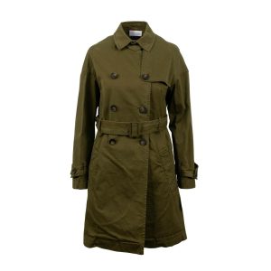 Zweireihiger Trenchcoat – Olivgrün