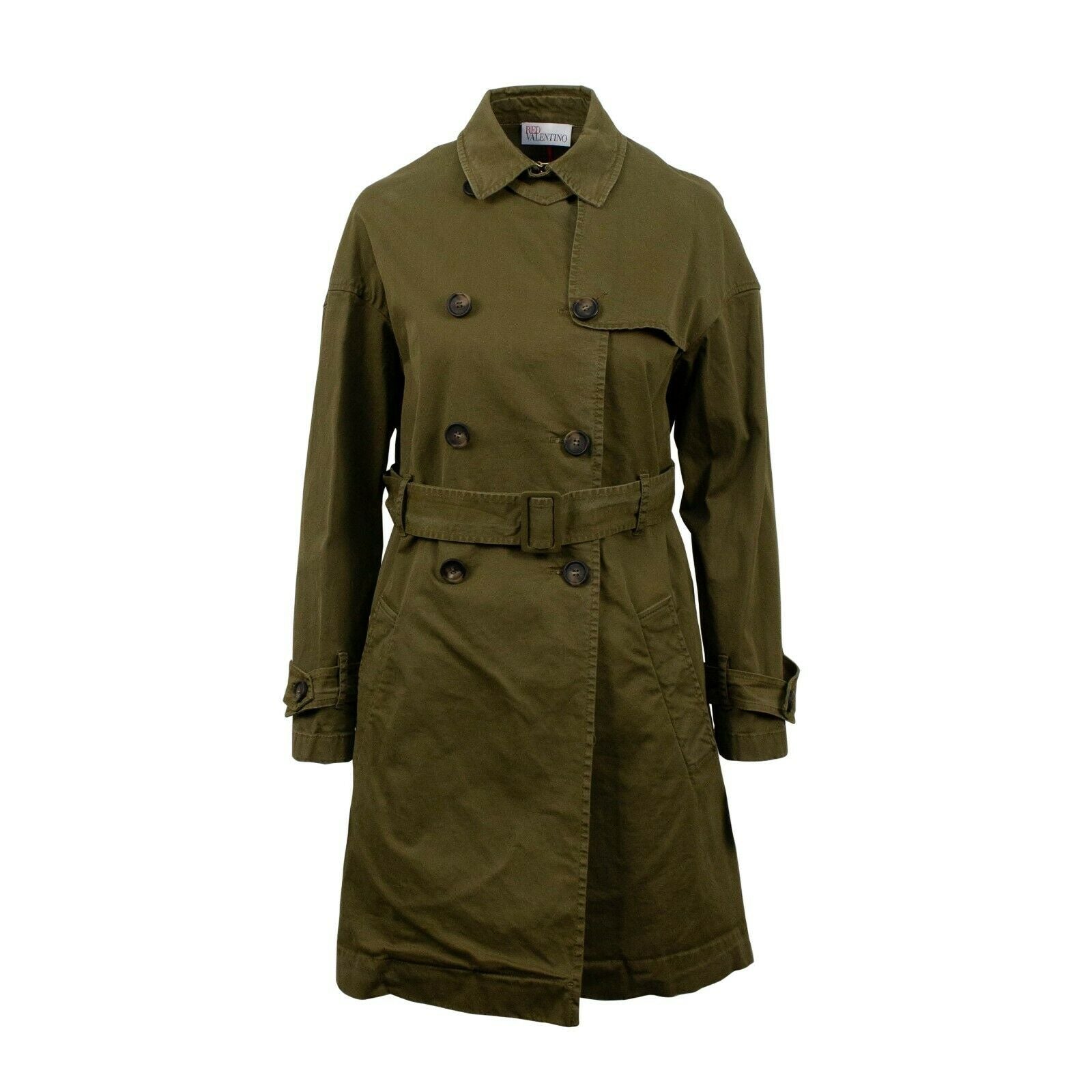 Zweireihiger Trenchcoat – Olivgrün