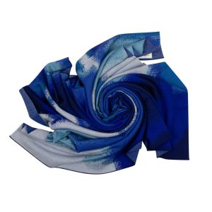 Wollschal mit Jacquardmuster – Blau
