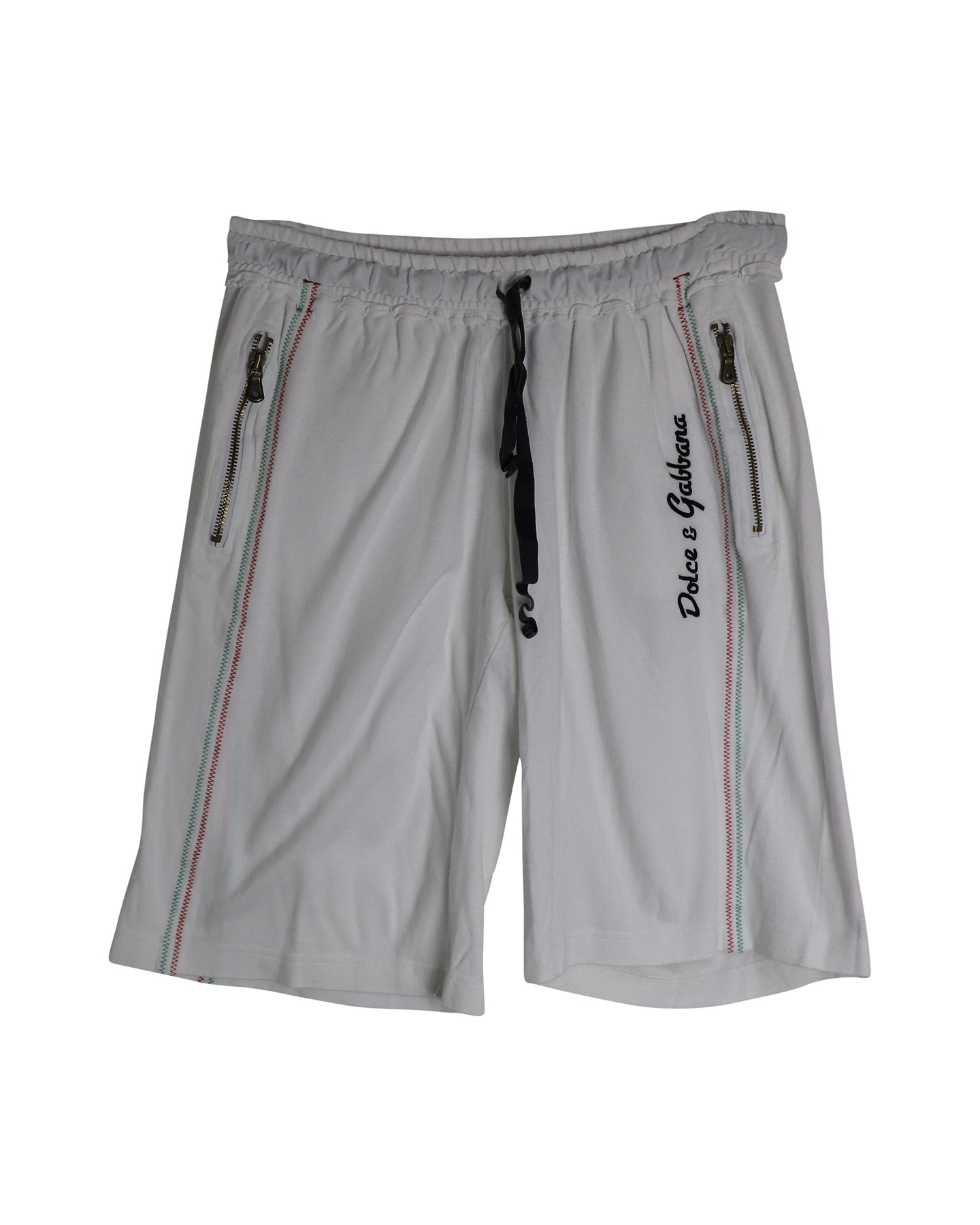 Dolce & Gabbana Baumwollshorts mit Kordelzug – Weiß