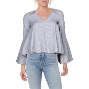 Gestreifte Bluse mit V-Ausschnitt