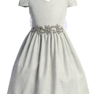 Kleid – Mädchen, glitzernd, schulterfrei, Blumenmädchen, Größen – 4-16