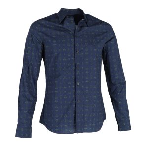 Givenchy bedrucktes Baumwollhemd – Marineblau