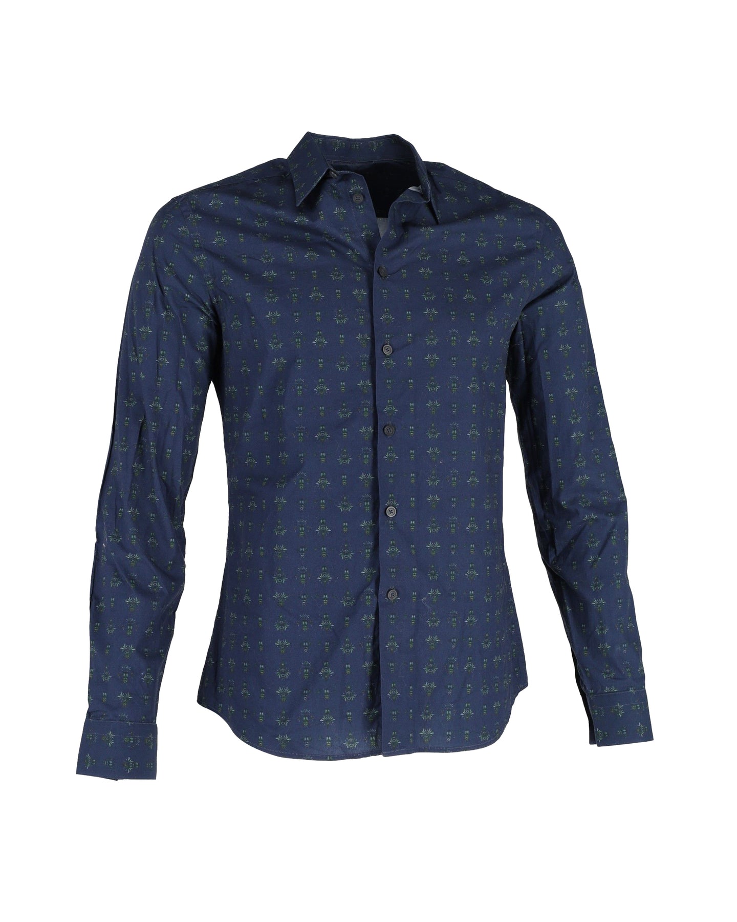 Givenchy bedrucktes Baumwollhemd – Marineblau