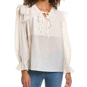 Bluse – Bindeband am Ausschnitt – 70/21