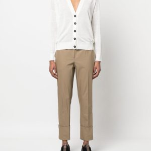 Brunello Cucinelli Strickjacke – Damen, Weiß, Schulter, mit Pailletten, Detail