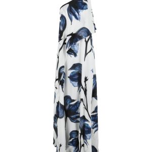 Maxikleid – One-Shoulder, drapiert