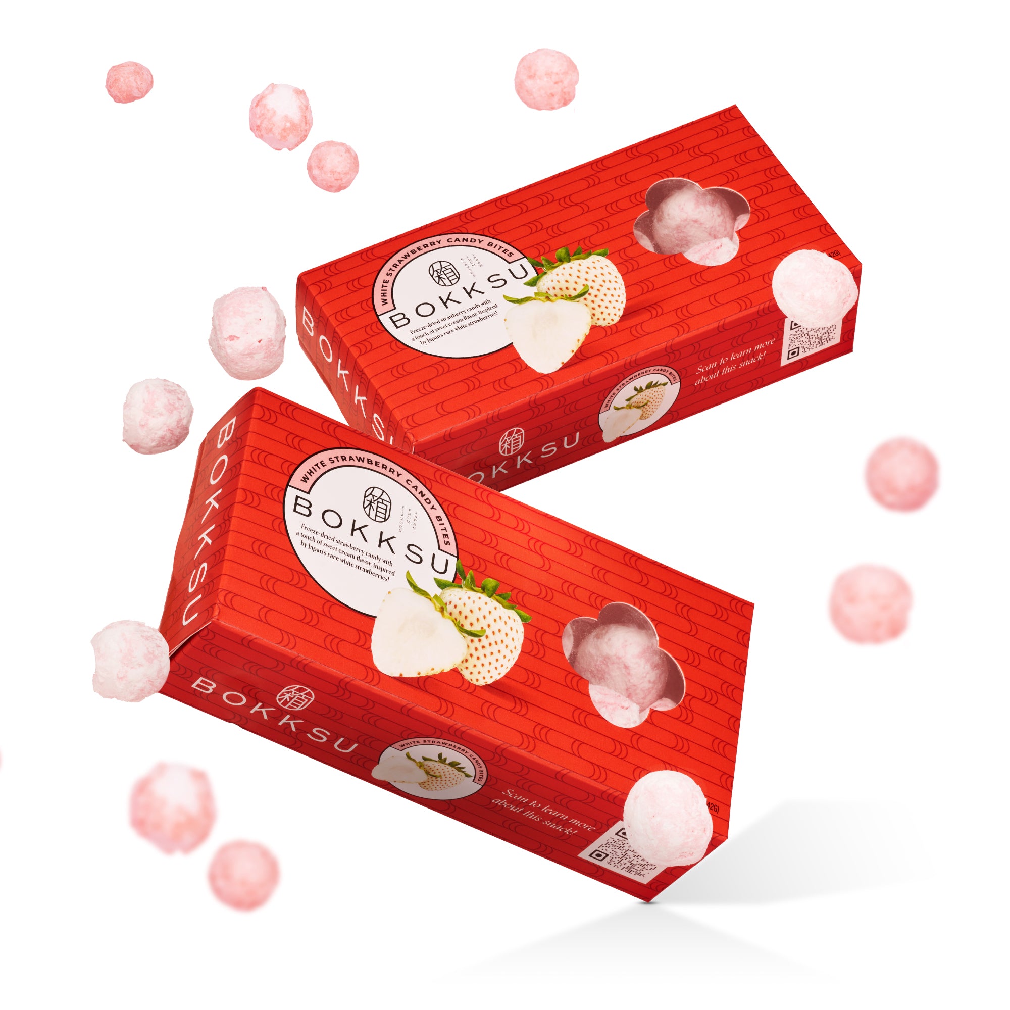 Süßigkeiten – weiß, Erdbeeren, japanisch, Stücke, 2-Pack