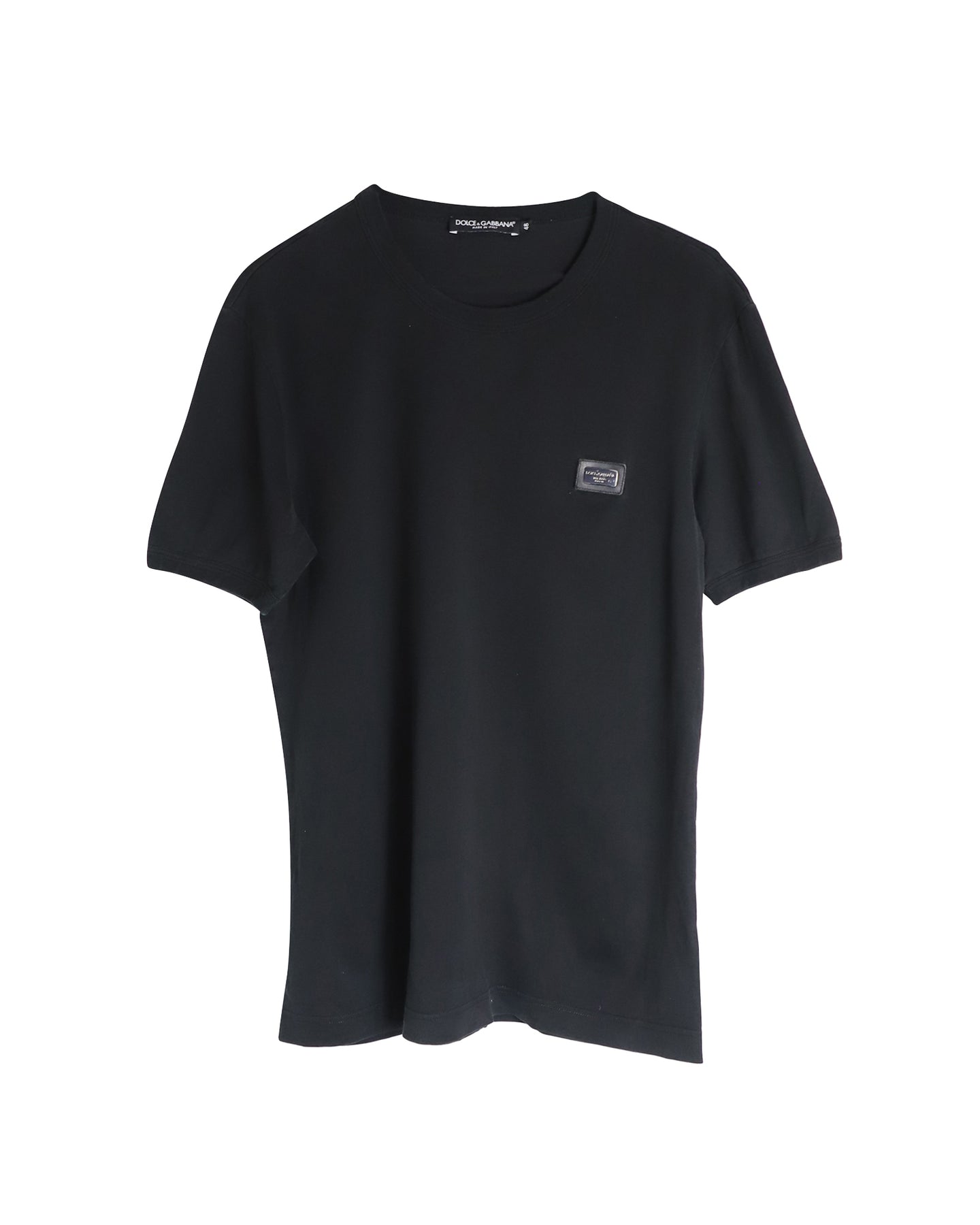 Dolce & Gabbana T-Shirt – Logoplakette, Schwarz, Baumwolle