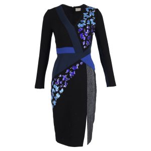 Peter Pilotto Aro-Midikleid aus Schurwolle – Schwarz