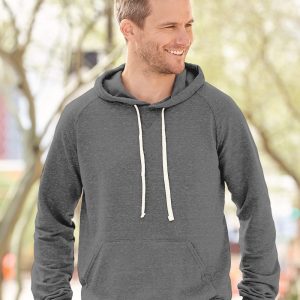 JERZEES Herren-Snow-Heather-French-Terry-Hoodie mit Raglanärmeln – 90M