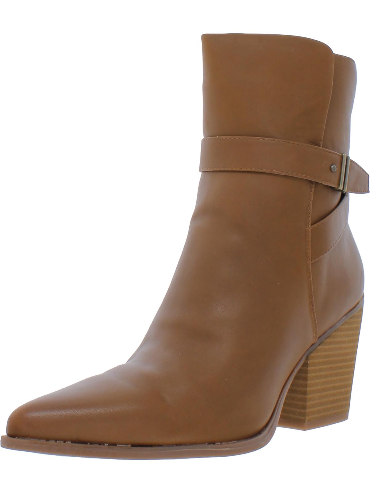 Mocha Damen-Wadenstiefel mit Reißverschluss und mandelförmiger Spitze