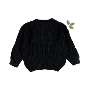 Grobstrickpullover – Schwarz