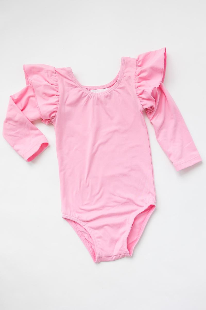 Trikot – Bubblegum-Rosa, Flatterärmel, Langarm – L/S
