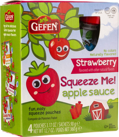 Gefen Sauce – Erdbeeren, Apfel, Beutel, 3.17 oz, 4 Stück