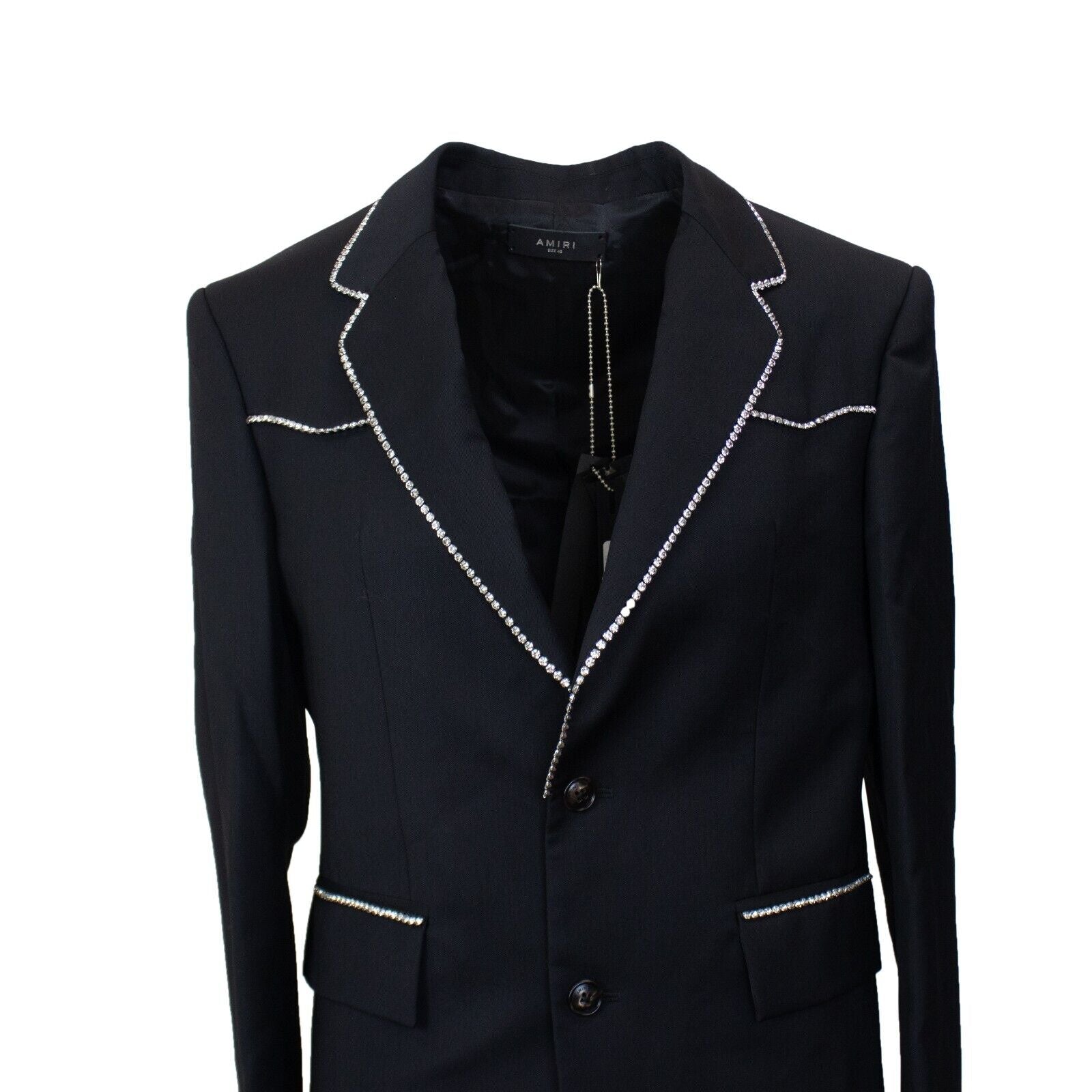 Jacke – Schwarz, Kristall, Besatz, einreihig