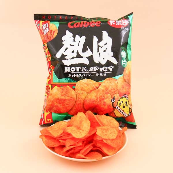 Calbee Kartoffelchips – scharf, scharf