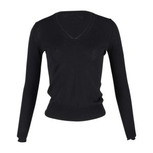 Saint Laurent Wollpullover mit V-Ausschnitt – Schwarz