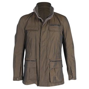 Lanvin hochgeschlossener Regenmantel aus Polyester – Braun