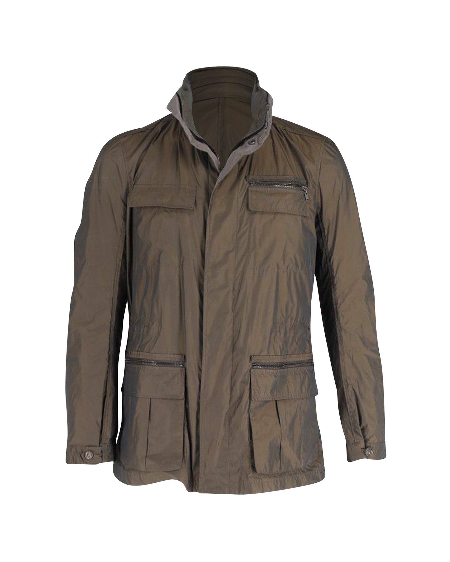 Lanvin hochgeschlossener Regenmantel aus Polyester – Braun