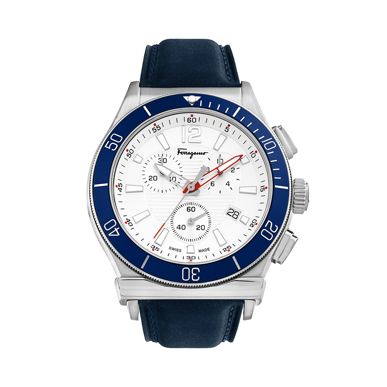 Ferragamo Quarz-Armbanduhr – Herren, Weiß – 44mm