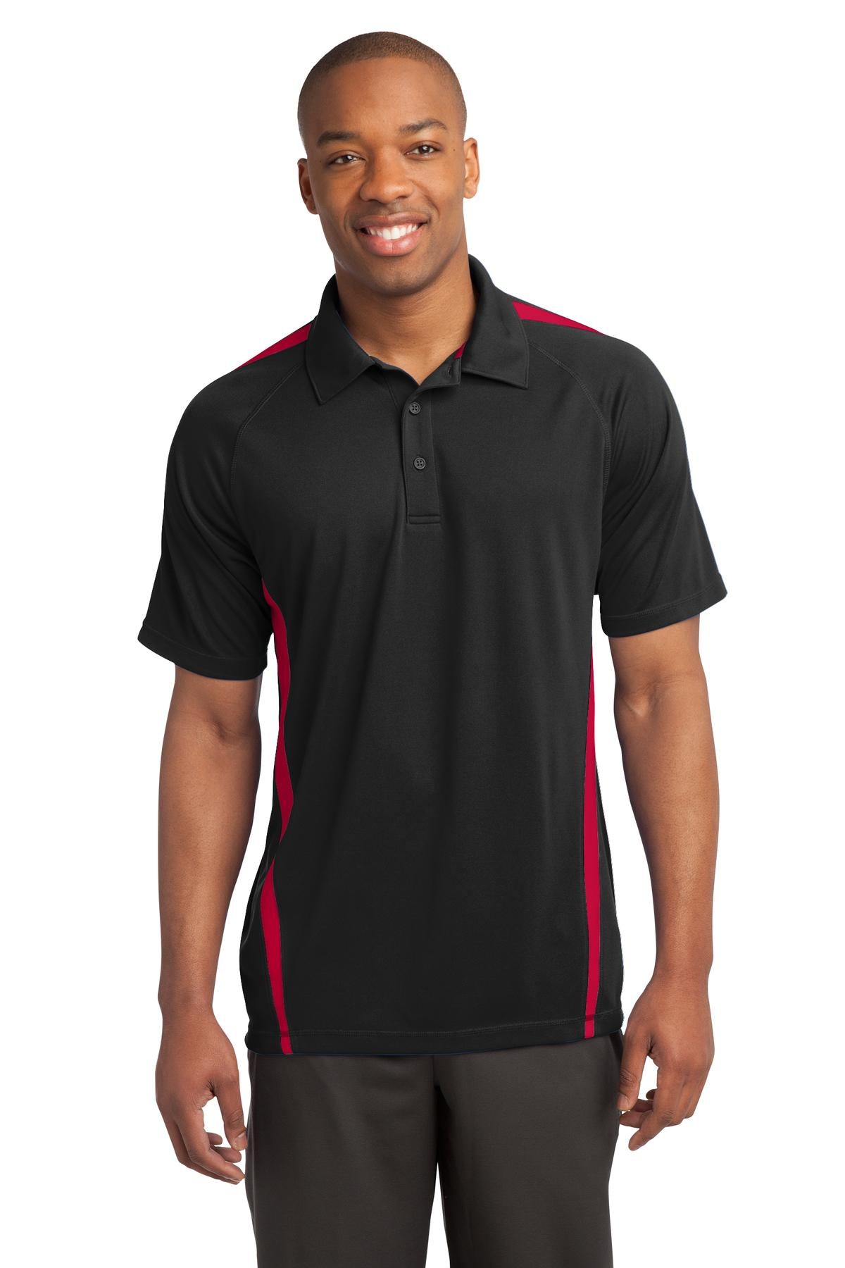 Sport-Tek PosiCharge Poloshirt – Herren, Mikro-Mesh, Colorblock