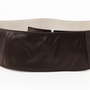 Breiter Damen-Gürtel aus Seidenmischung – Braun