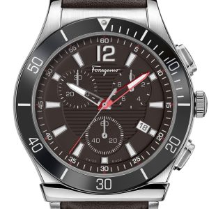 Ferragamo Quarz-Armbanduhr – Herren, Braun – 44mm