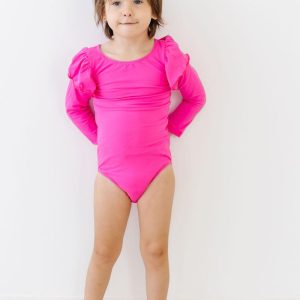 Trikot – Knallrosa, Flatterärmel, Langarm – L/S
