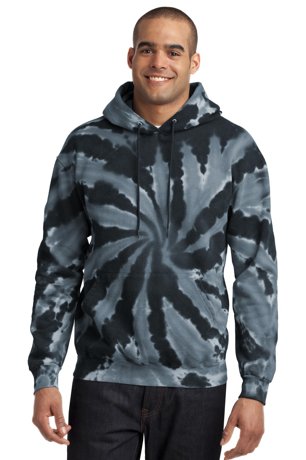 Port & Company Herren-Kapuzen-Sweatshirt zum Überziehen mit Batikmuster