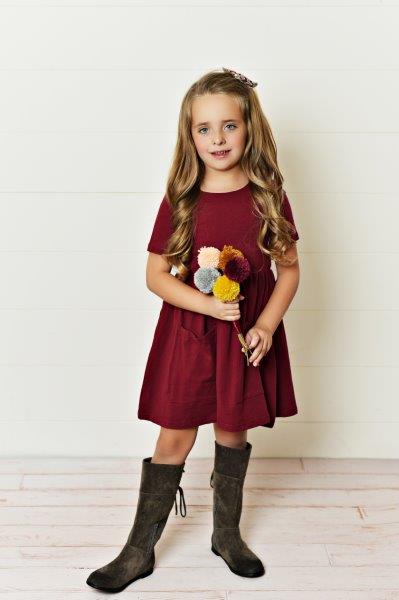 Schwingendes Kleid – Bordeauxrot