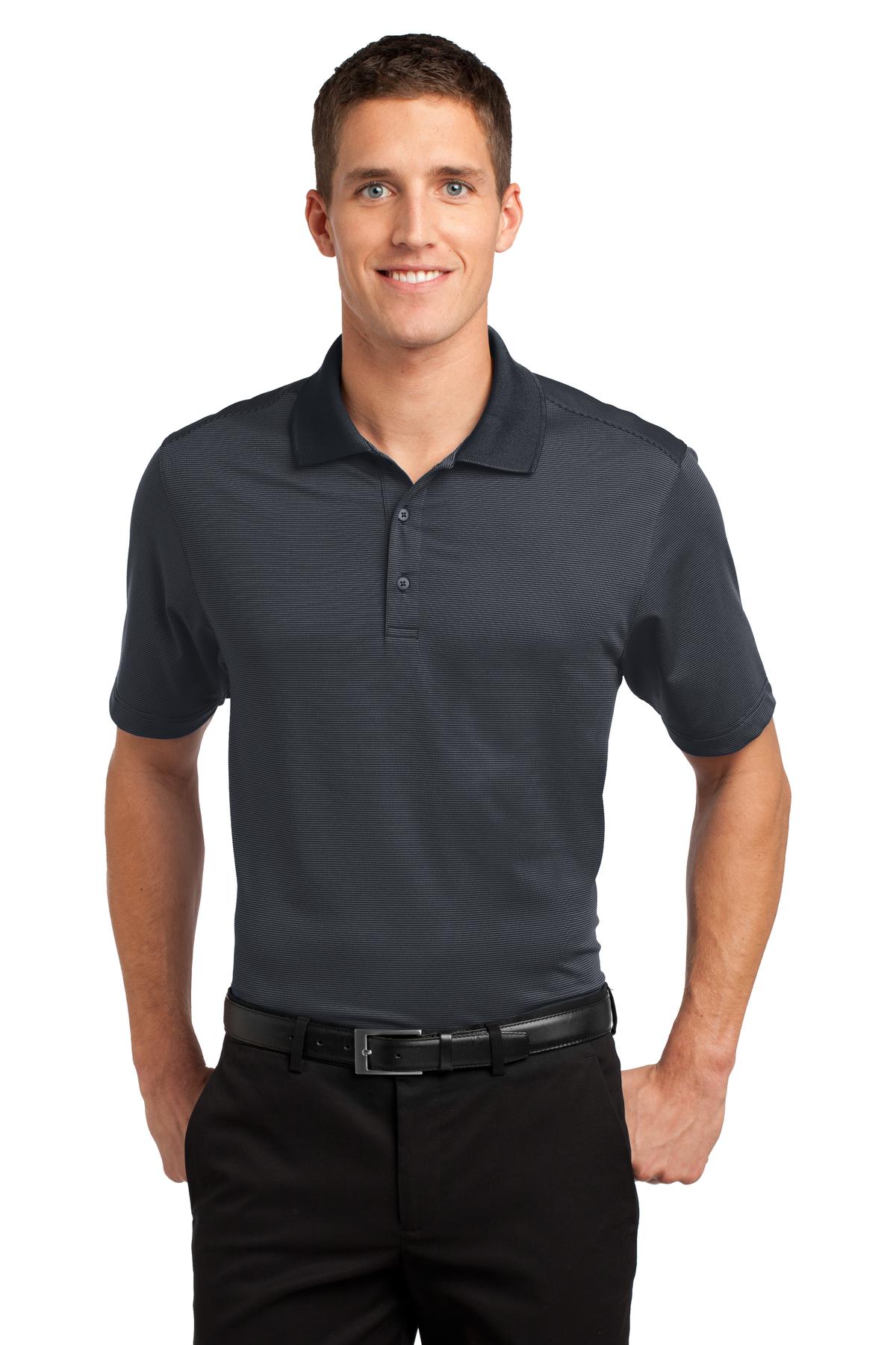Port Authority Poloshirt – Herren, feine Streifen, Performance – K558