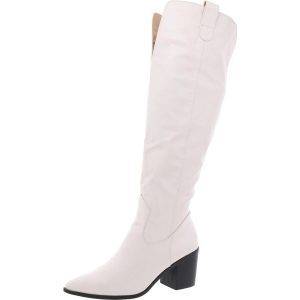 Kniehohe Stiefel mit Blockabsatz