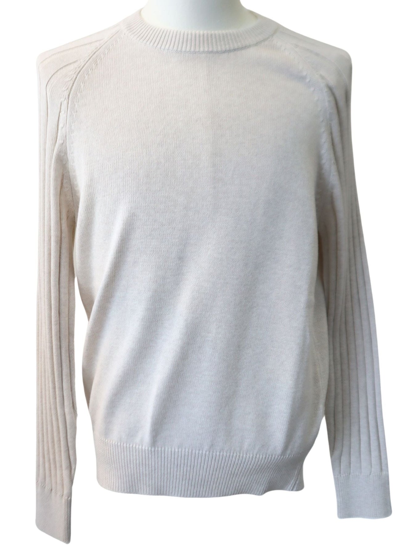 Brunello Cucinelli Pullover – Weiß, Raglan, Ärmel, Herren, Baumwolle
