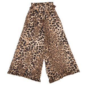 Rodarte Hose – Leopardenmuster, Seide, gerüscht, Braun