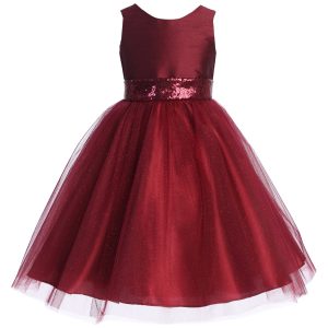 Kleid – größere Mädchen, mit Pailletten, Glitzer, Tüll, Blumenmädchen, Größe – 18.5