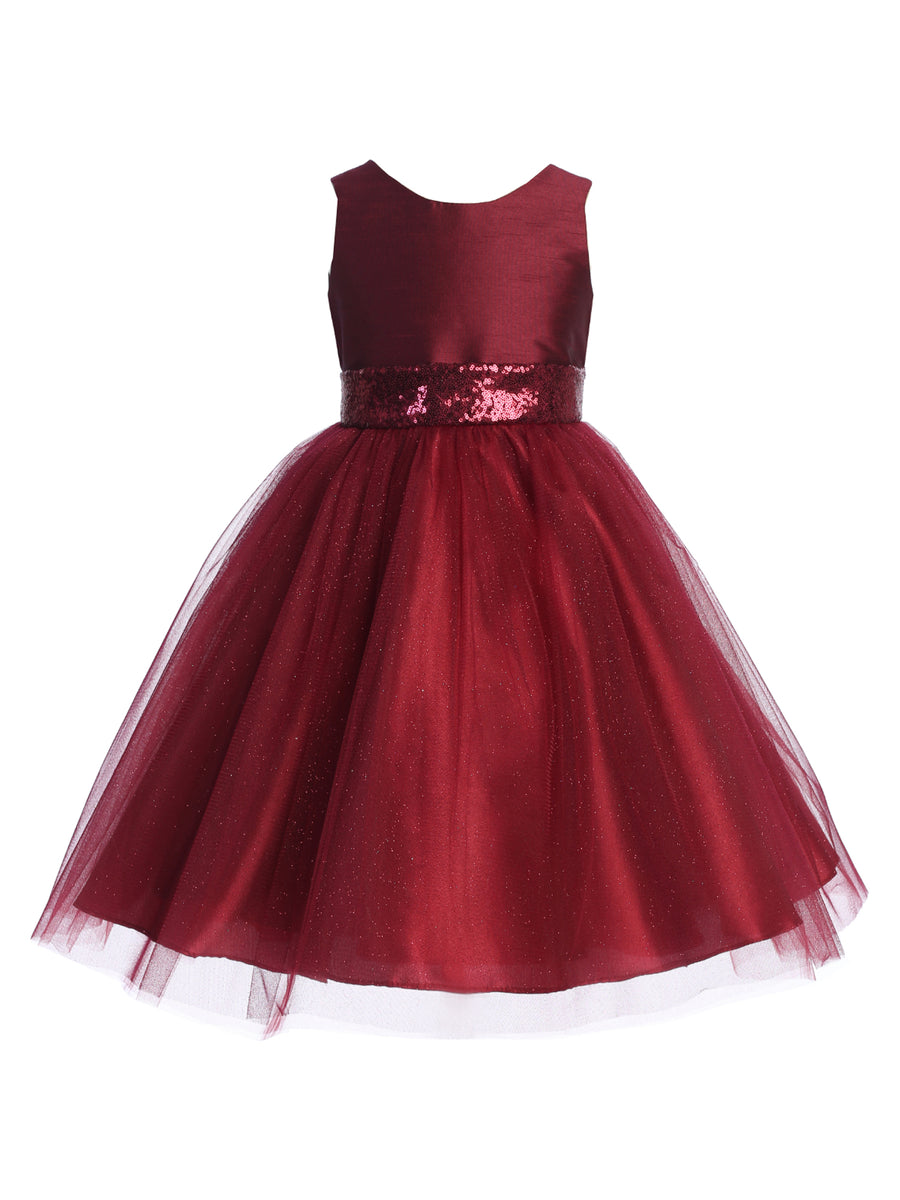 Kleid – größere Mädchen, mit Pailletten, Glitzer, Tüll, Blumenmädchen, Größe – 18.5