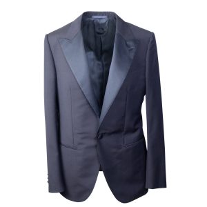 Einreihiger Blazer aus Wollmischung – Marineblau