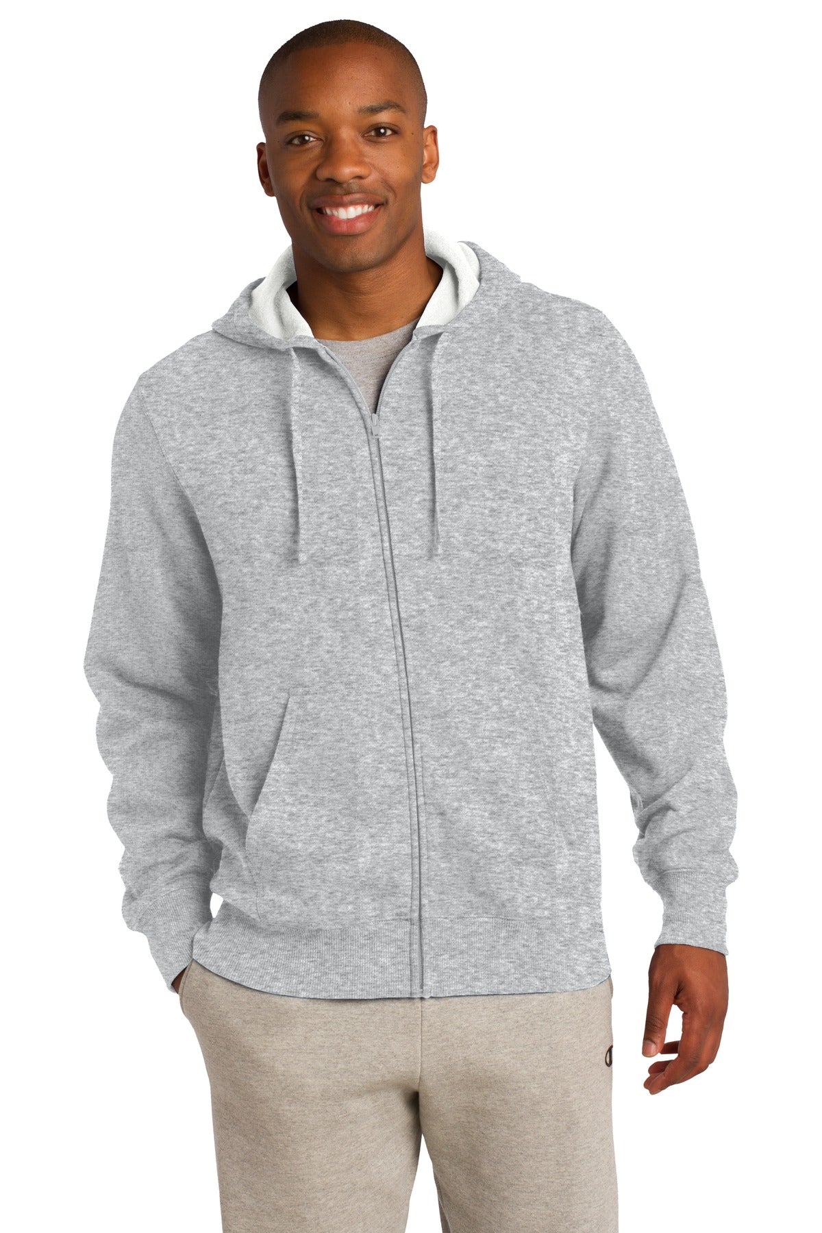 Sport-Tek Kapuzen-Sweatshirt – Herren, durchgehender Reißverschluss