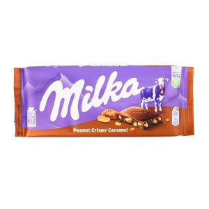 Milka Peanut Crispy Caramel Erdnuss-Karamell-Riegel, 90g
