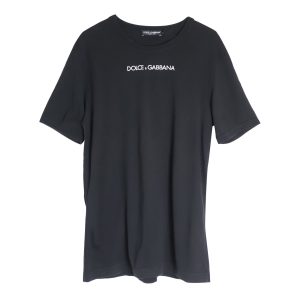 Dolce & Gabbana Baumwoll-T-Shirt mit Logo – Schwarz