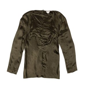 BOTTEGA VENETA Top – neu mit Etikett, Olivgrün, gewaschen, Cupro, Bandana-Stil