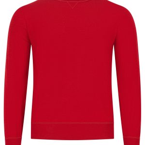 Brunello Cucinelli leichter Herren-Kaschmirpullover mit Rundhalsausschnitt – Rot