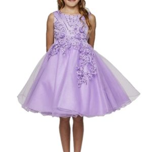 Kleid – Mädchen, Lavendel, mit Perlen, mit Perlenbesatz, Glitzer, Tüll, Blumenmädchen – 2-12