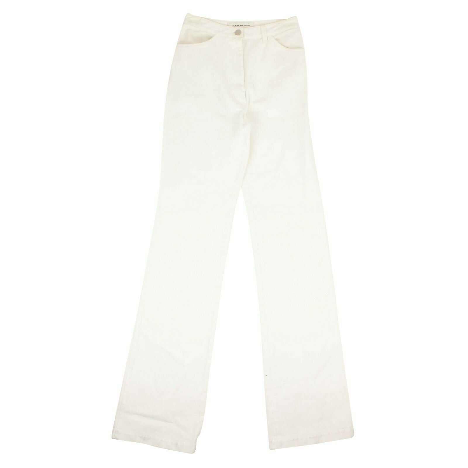 Jeans – Weiß, Denim, mittlerer Bund, gerade
