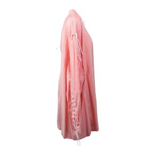 Unravel Project Langarm-Hemdkleid mit Schnürung – Rosa
